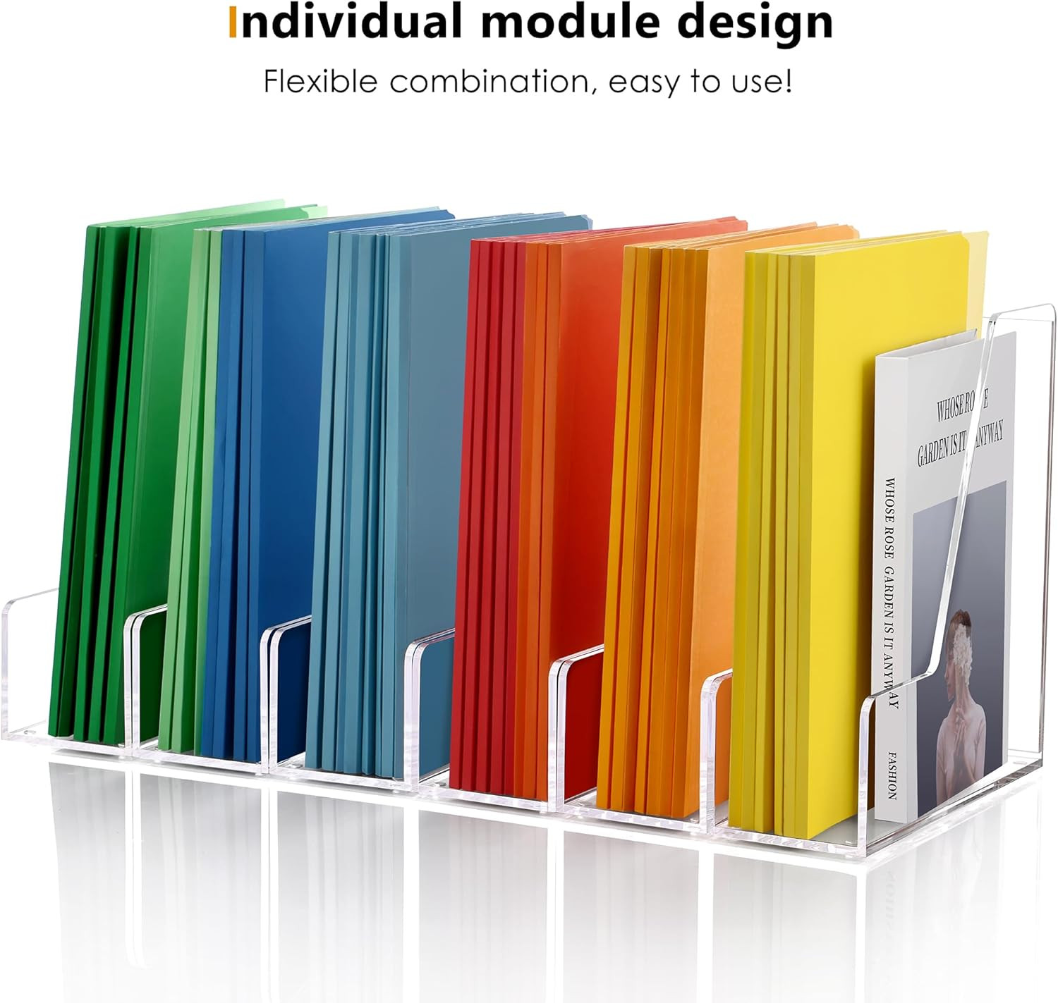 4 Pack Vertical File Holder, Acrylic Desk Organizer Magazine File Sorter for Mag