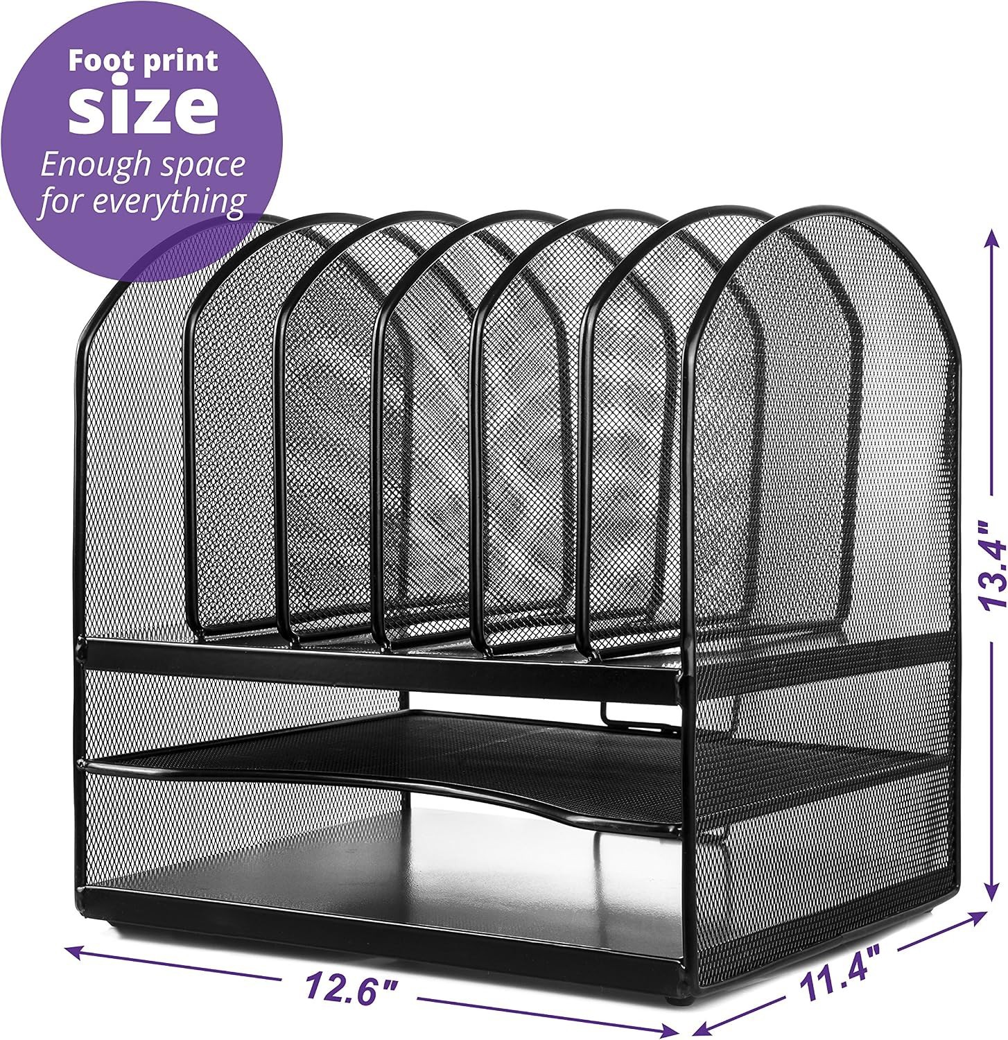LG Steel Mesh Desktop Mutli-Purpose Desk Organization System Black Powder Coated