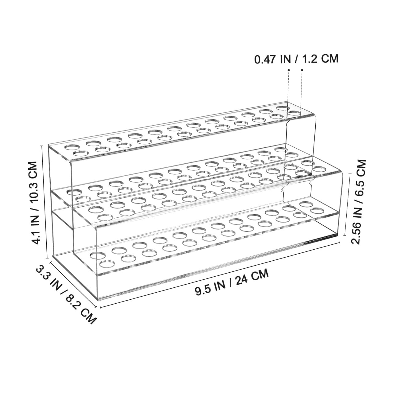 48-Slots Pen Display Stand, 2 Tier Clear Acrylic Colored Pencil Organizer, Di…