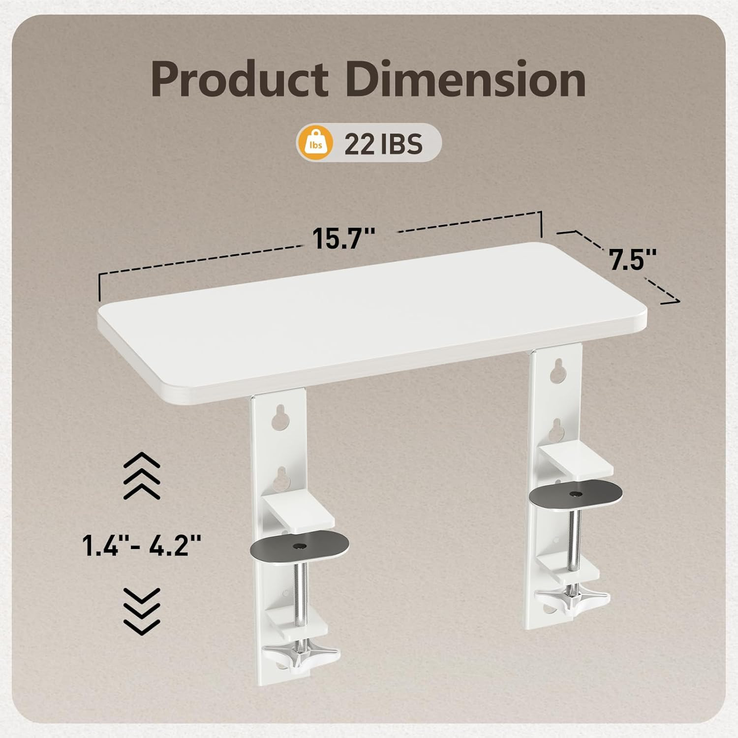 3 in 1 Clamp-On 15.7″×7.5″ Desk Extender, Heavy-Duty Side/Top Desk Organizer She