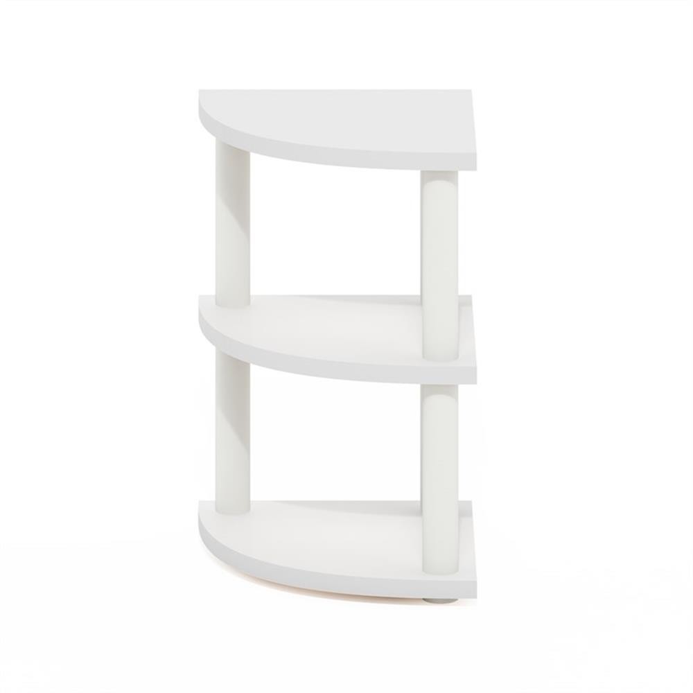 Pemberly Row Turn-N-Tube 3-Tier Corner Countertop Organizer Shelf in White