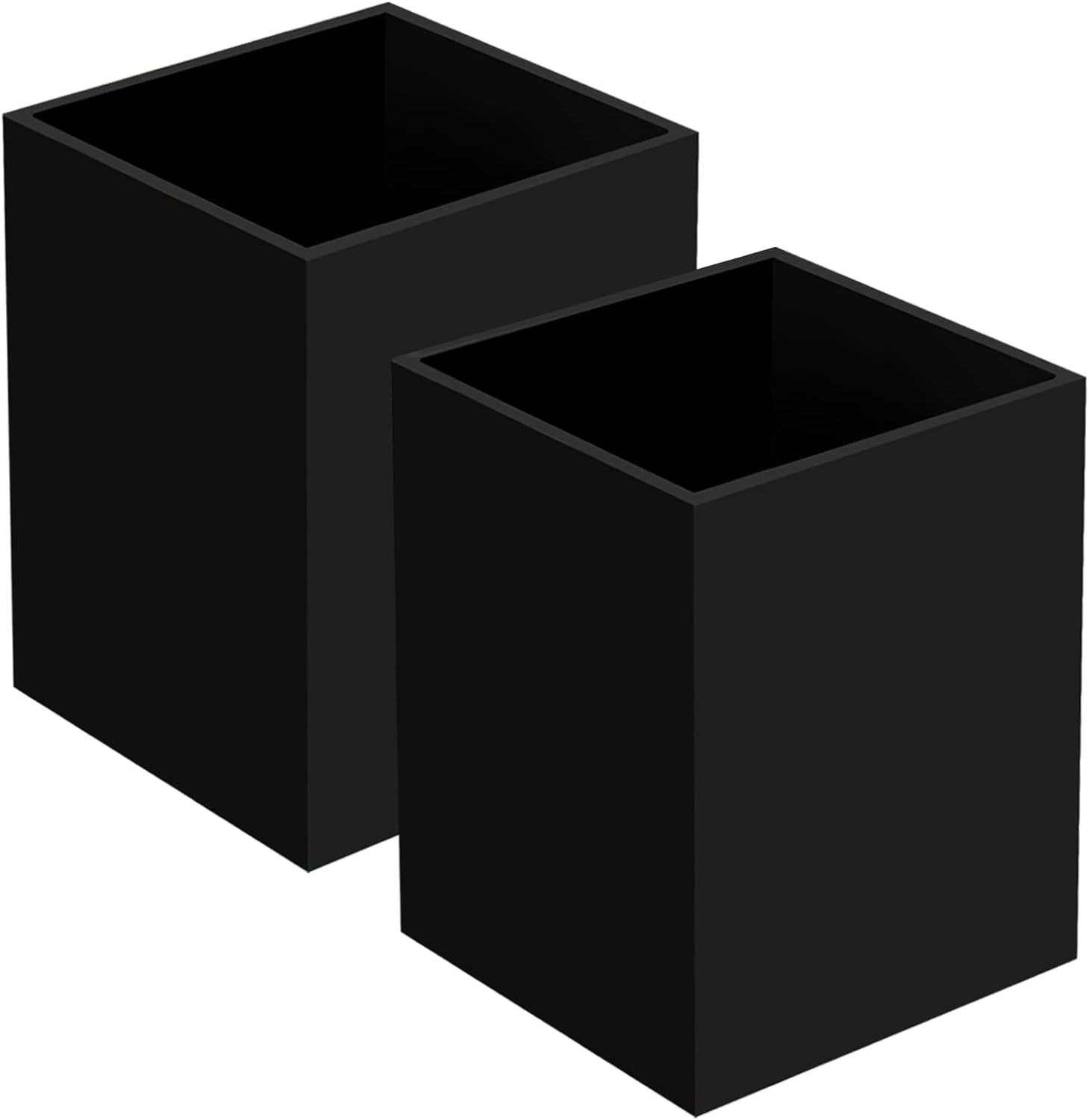 Acrylic Pen Holder Organizer, Black Pencil Holder for Desk, 2 Pack | Pen Holder