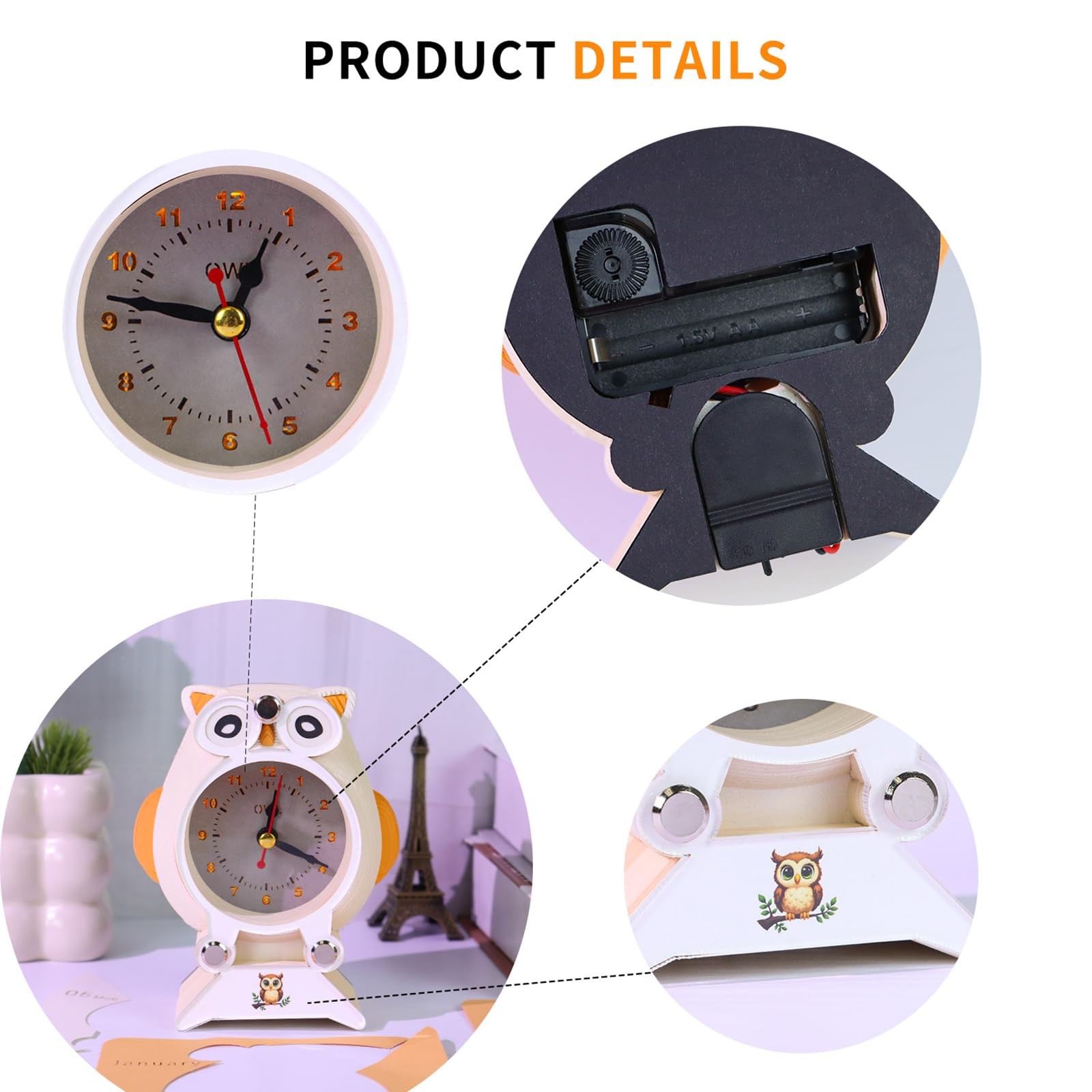 2-in-1 3D Paper Sculpture Calendar & Clock, 2026 Desk that White