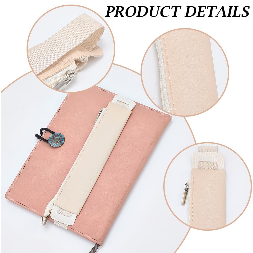 5PCS Elastic Pen Holder for Notebook 5 Colors PU Leather Pencil Case with Adj…