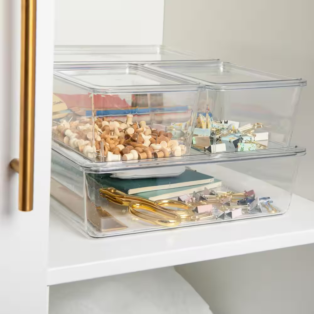 Clear Desk Organizer Set of 4 – 2 Small/1 Medium/1 Large
