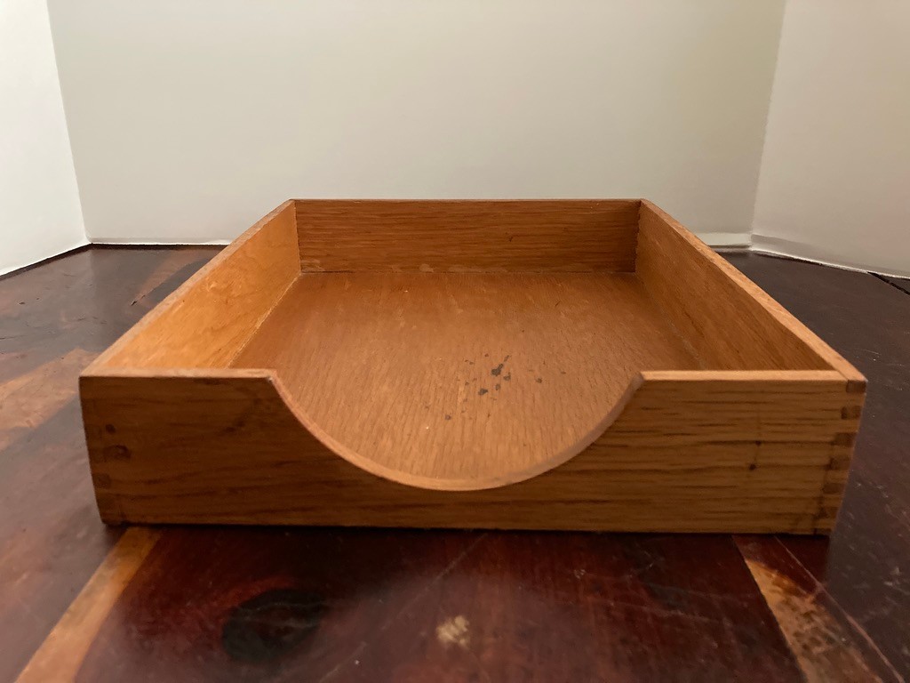 Vintage Hedges Files 1721 The Line Dovetail Oak Wooden Box Letter File Desk Tray