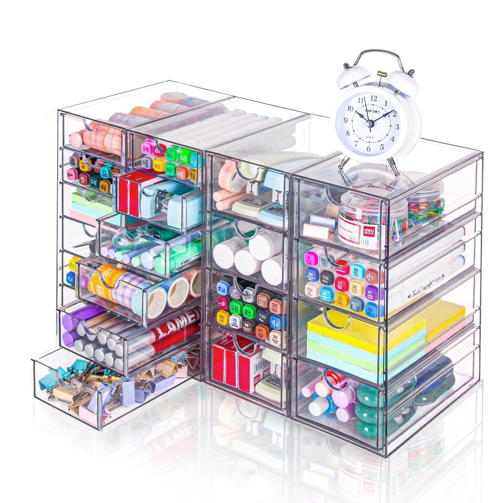 Acrylic Drawer Organizer – 20 Clear Drawers for Desk, Makeup, Office & Craft Sto