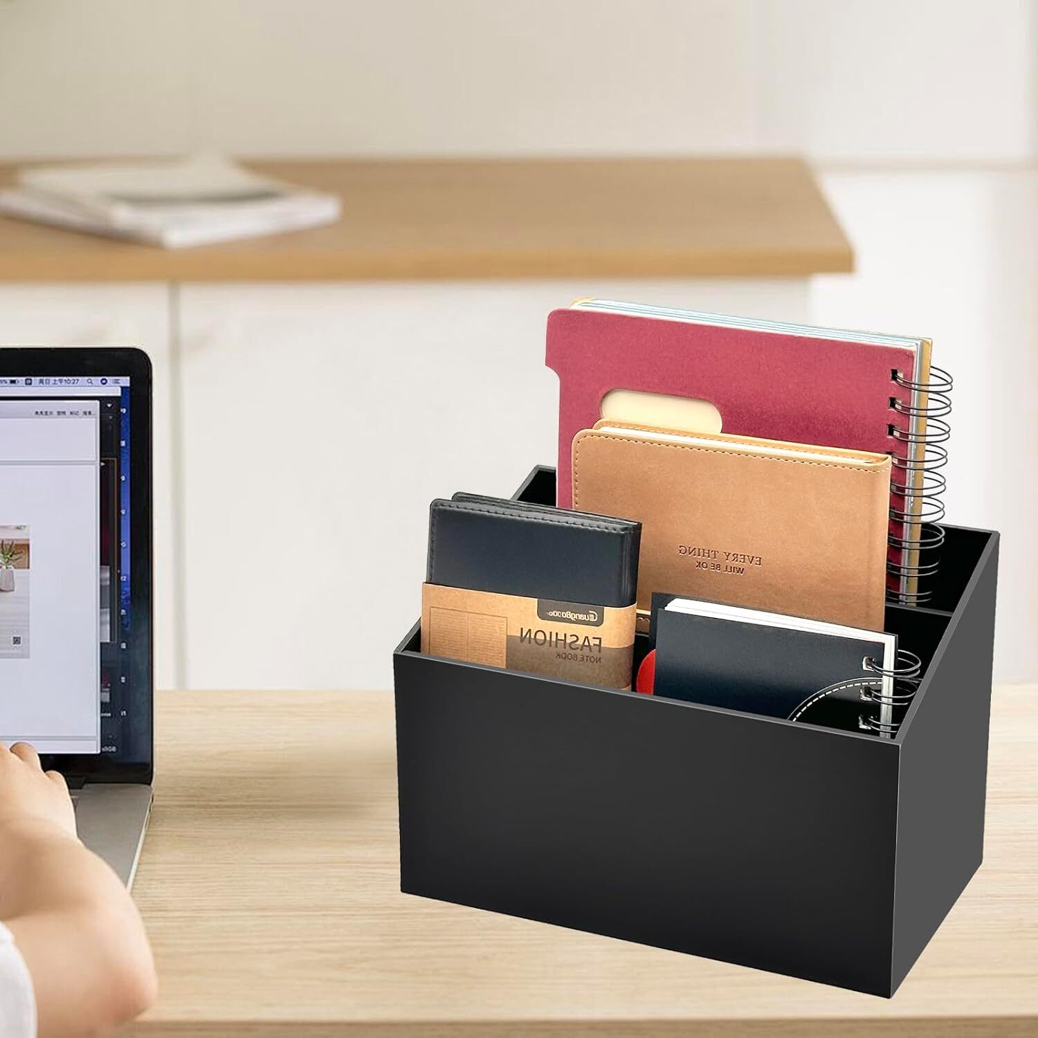 Mail Organizer Mail Holder with 3 Slots Modern Mail Sorter Basket for Counter…