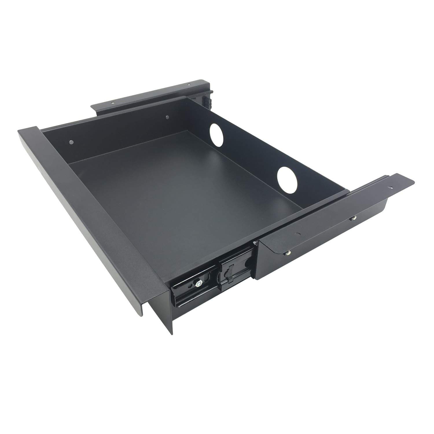 Mofangtech Under Desk Mounted Sliding Pull-out Drawer, W 1TierMedium, Black