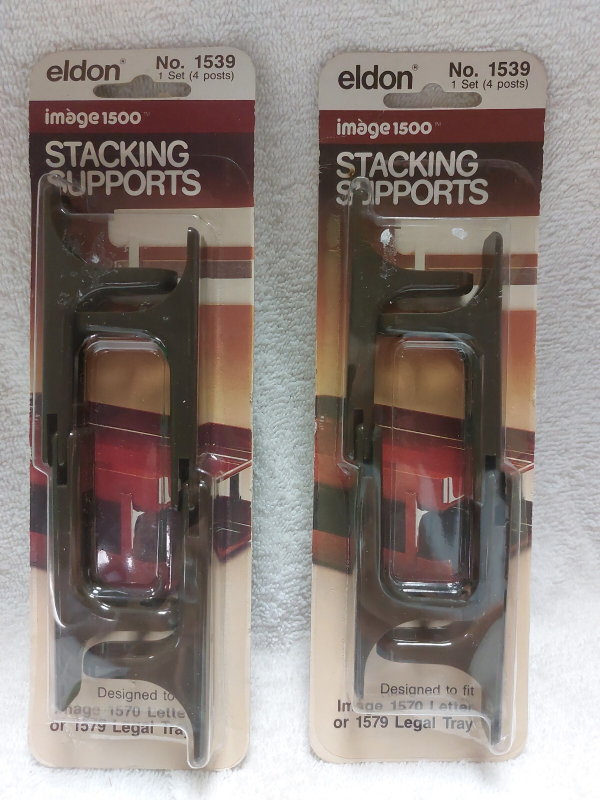 2 Eldon Image 1500 No 1539 Stacking Support 1570 Letter/1579 Legal Tray Brown