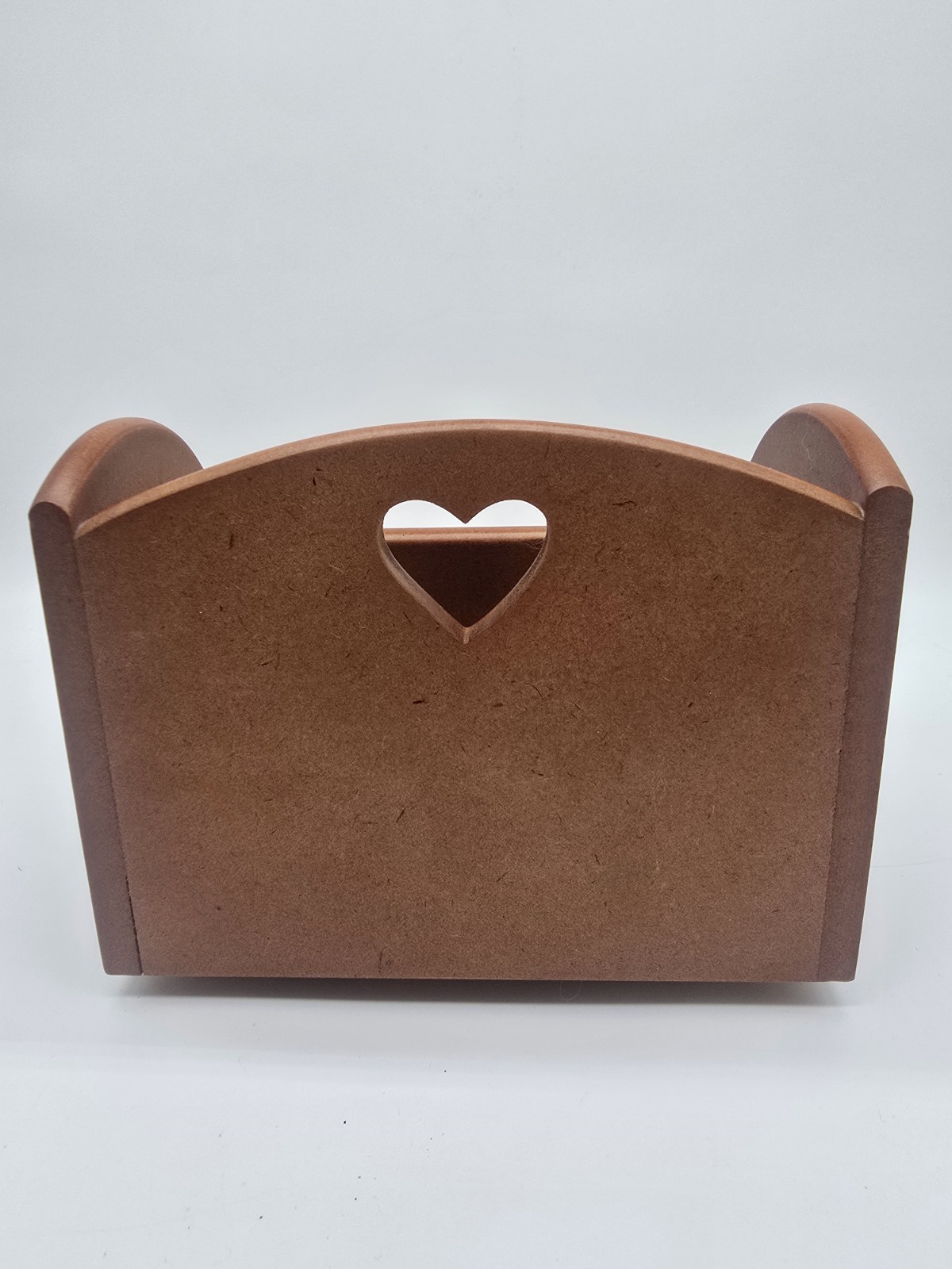 Wood Desktop Organizer Multi-Compartment Mail Sorter Heart Cutout Lazy Susan