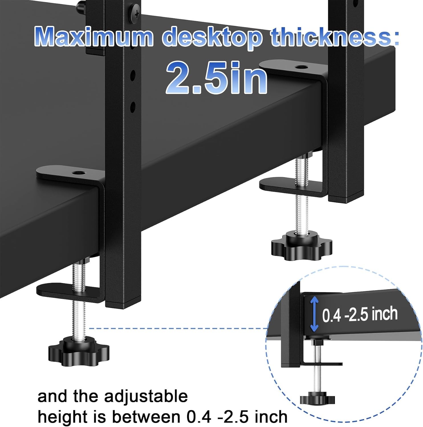 Clamp On Desk Shelf 2-Tier Office Organizer Wood Desktop Storage Rack