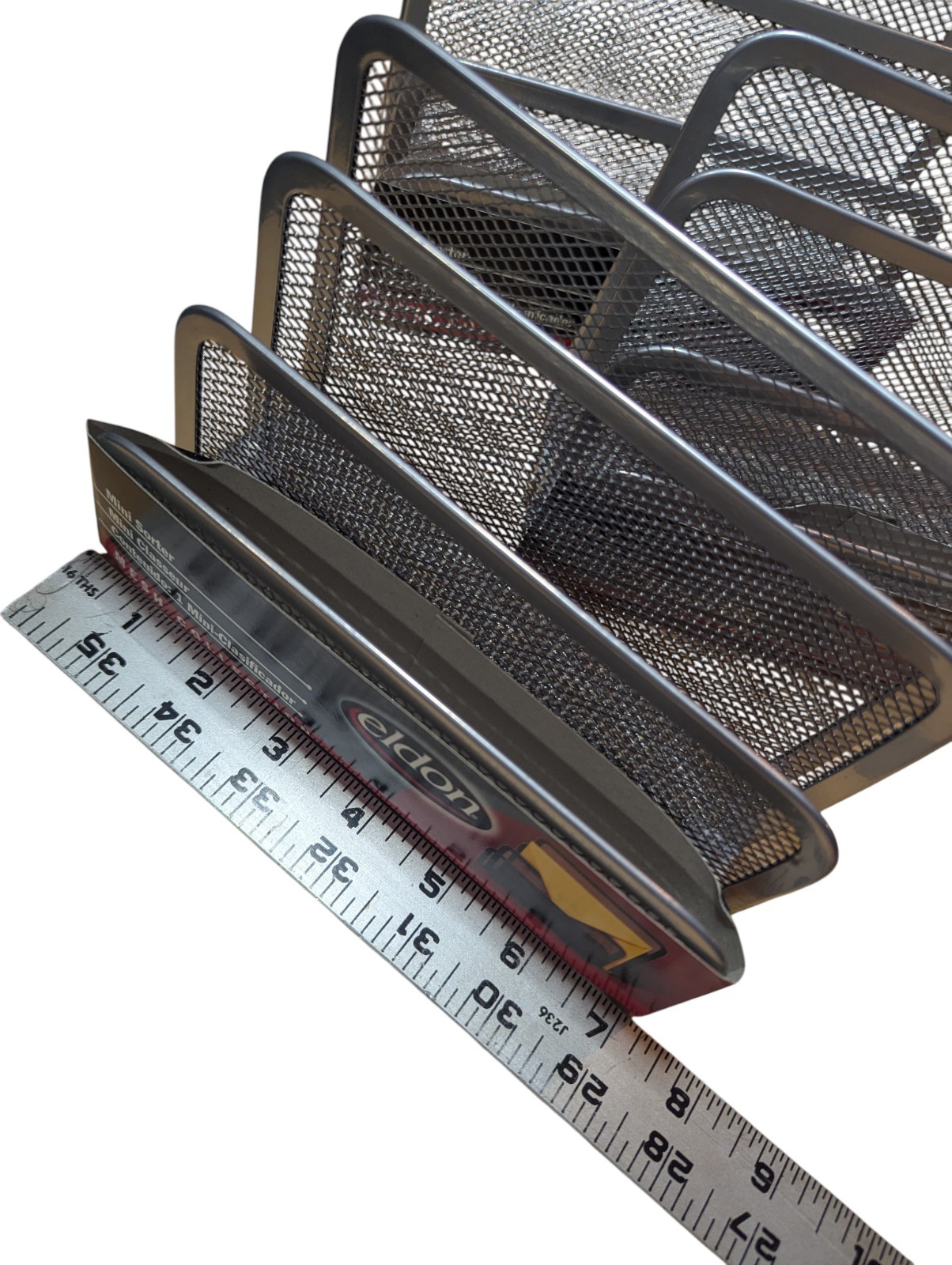 Lot Of 4 ELDON Mini Sorter Separator Desk Organizer Silver Mesh Mail Vintage
