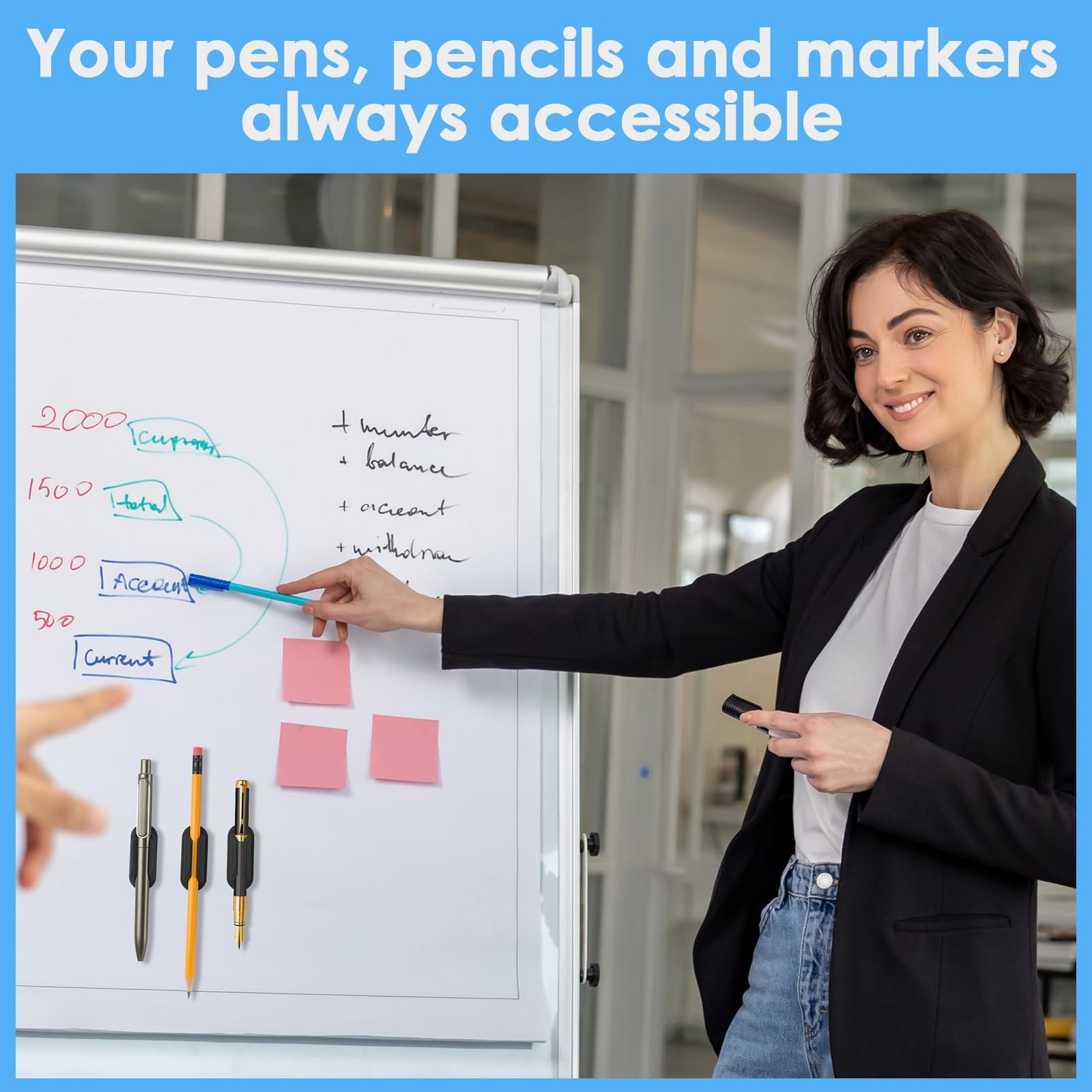 20 PCS Adhesive Pencil Holders for Desk, Silicone Pencil Holder for Desk and …