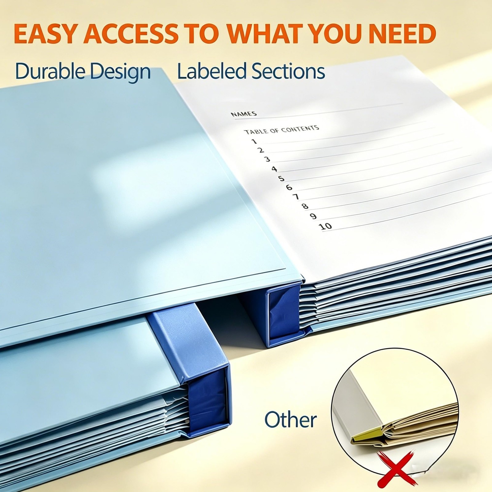 Important Document Organizer Folders Bound Expanding File For Papers Safe Blue