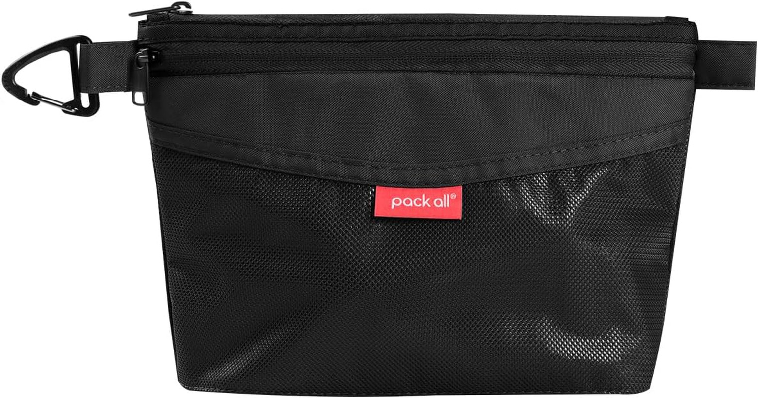 Double-Layered Water-Resistant Zipper Pouch, Mesh Zipper Bags for Storage, Trave