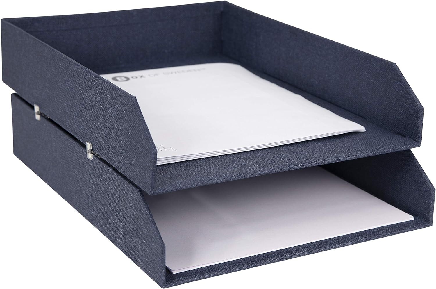 Bigso Hakan Letter Trays | Stackable Paper Tray | Pack of 2 | Grey