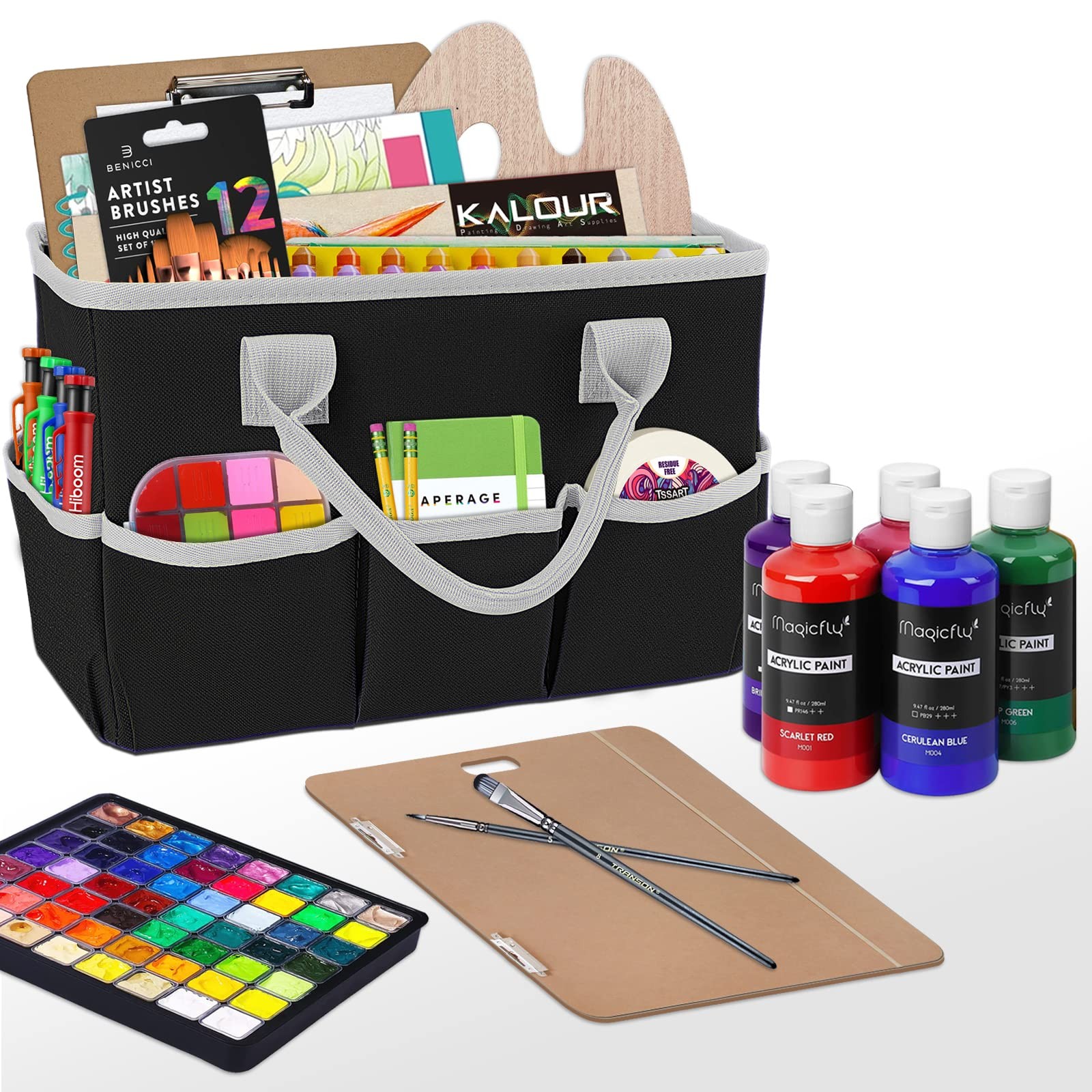 Desktop Tote Organizer Teacher Bag For Arts Books Stationery Makeup Black