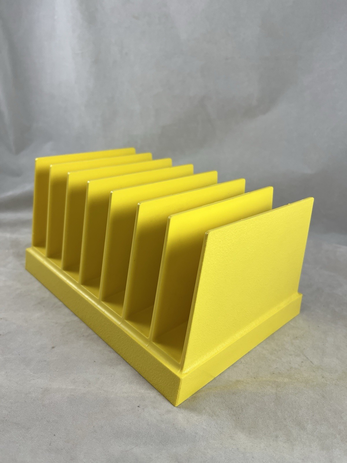 Rogers Desk Letter Organizer Sorter 7 Slot Yellow Plastic Vintage USA Made