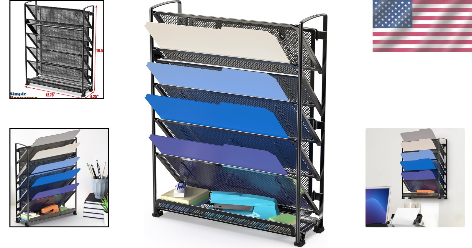 Durable Alloy Steel 6-Tier Wall Mount Letter Tray – Home Office Must-Have