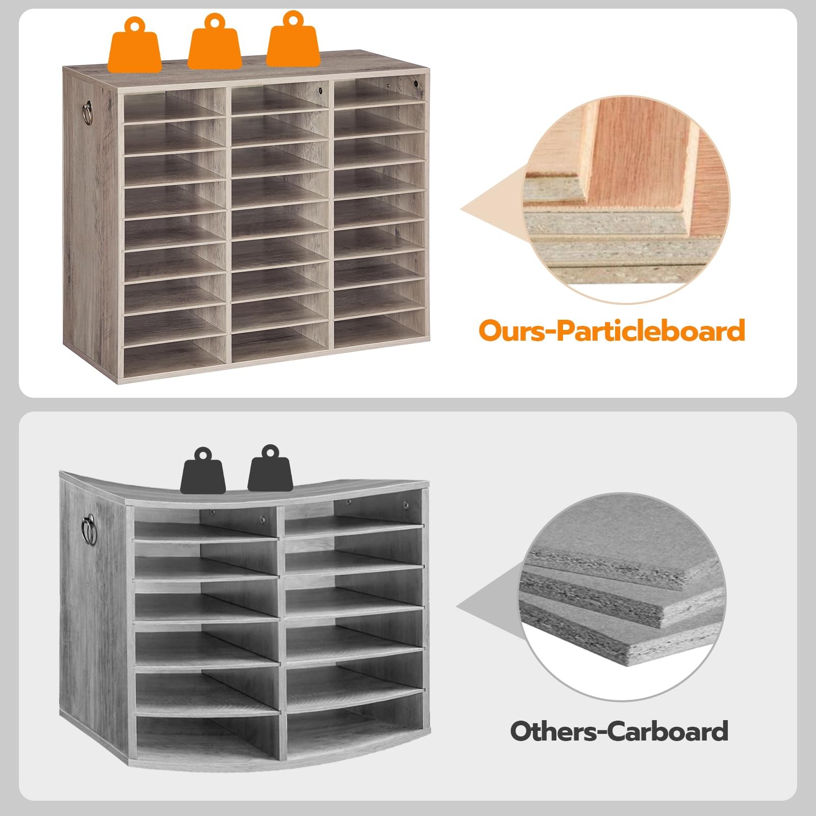 Literature Organizer 27 Compartments Wooden Mail Organizer Countertop Literature