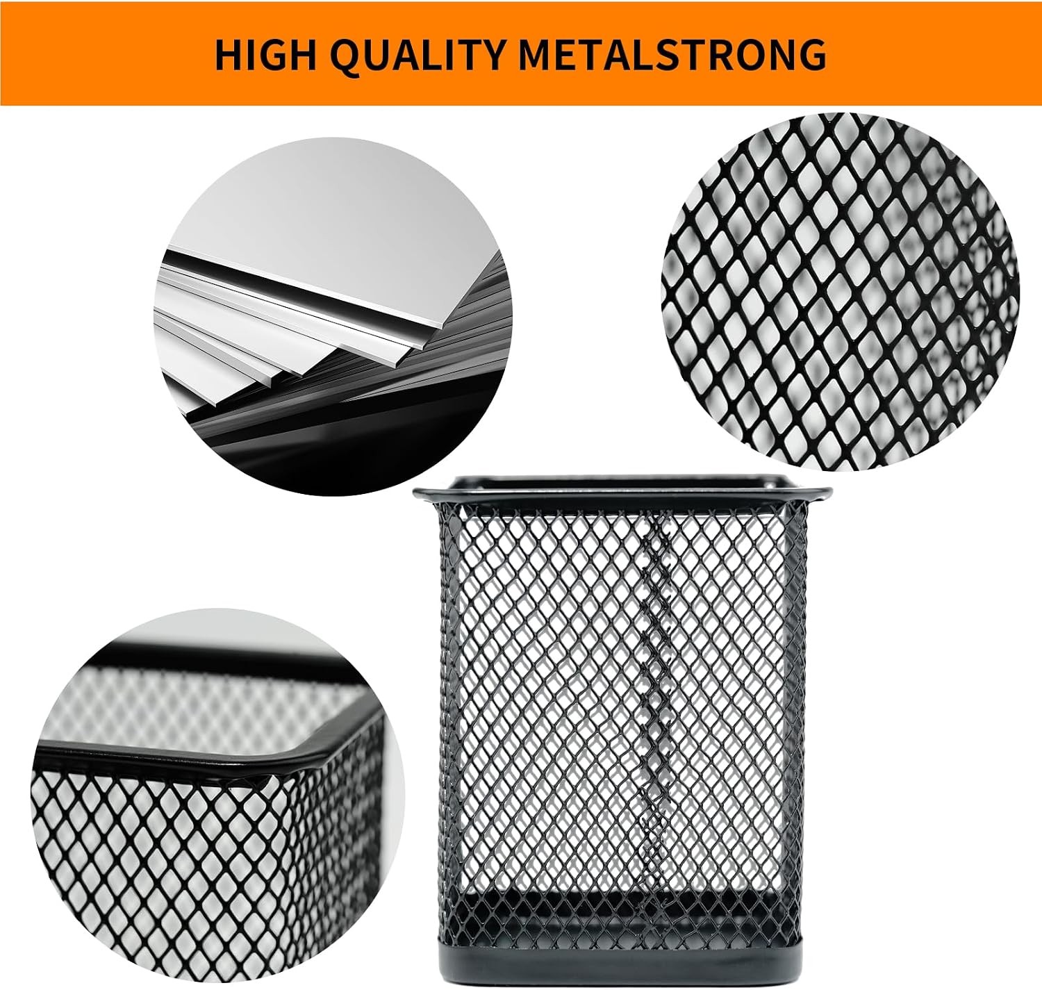 Pen Holder for Desk, Wire Mesh Pencil Cup Holder for Desk Organizer for Office