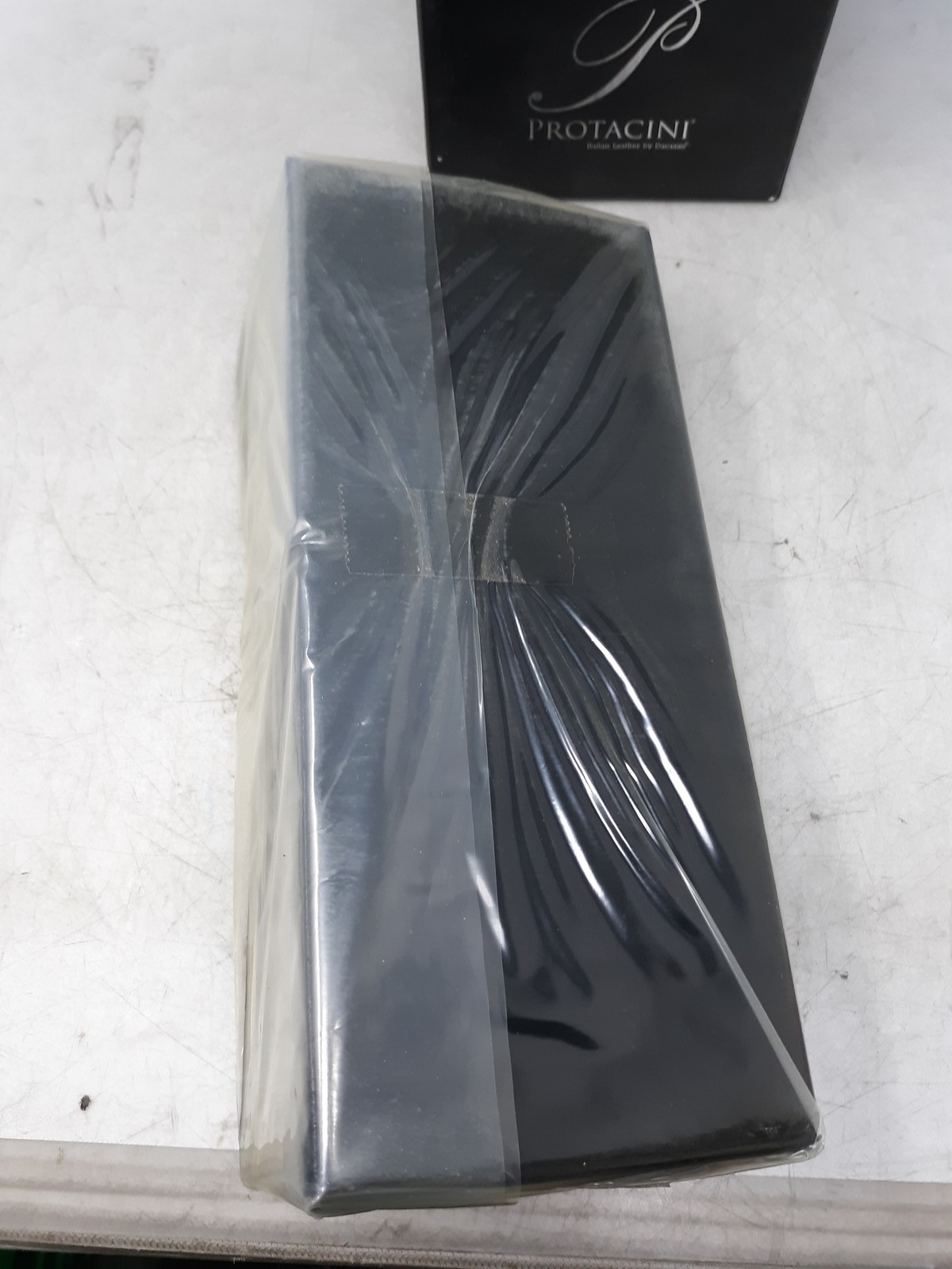 Protacini Dacasso Italian Patent Leather Letter Holder Black