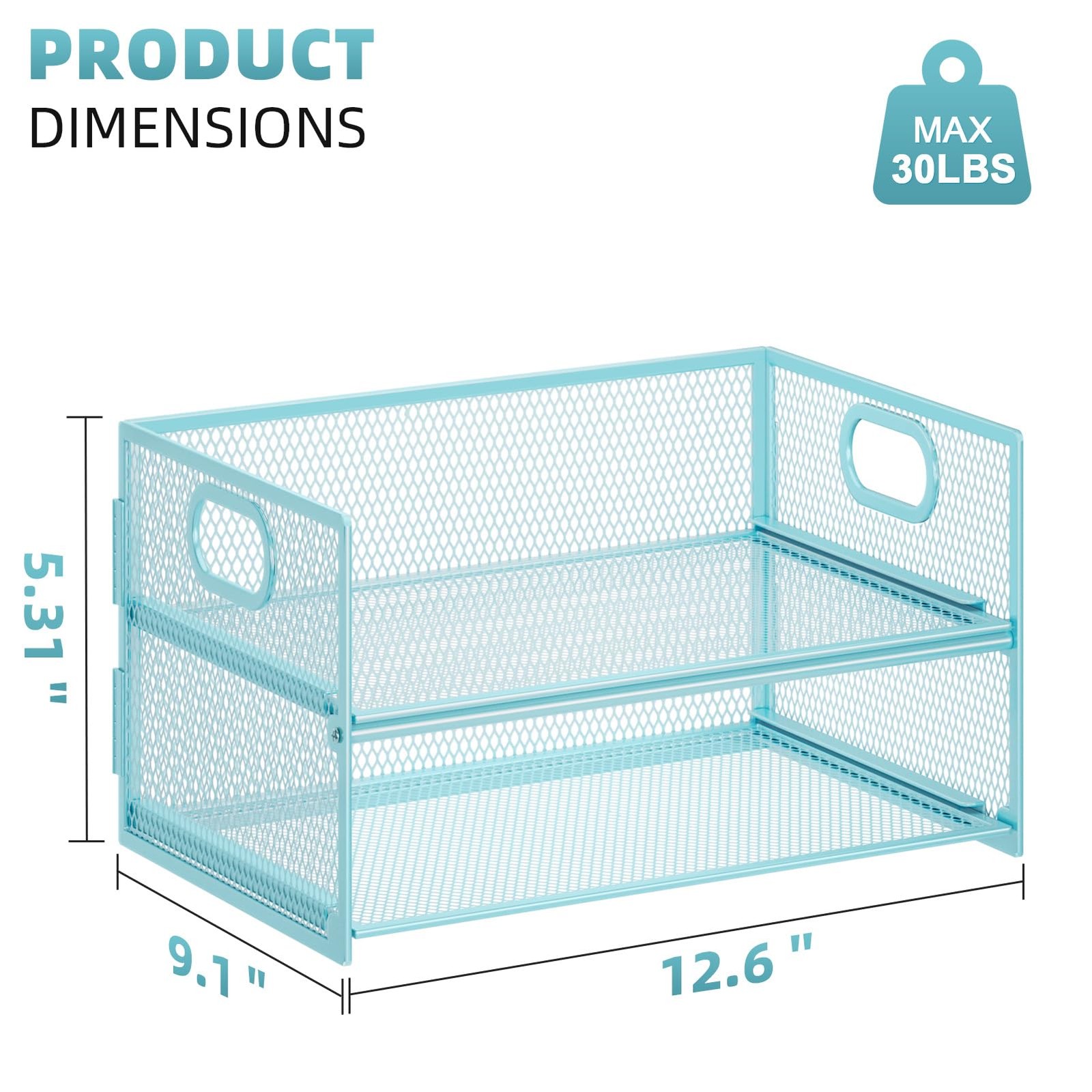 Marbrasse 2 Tier Paper Organizer Letter Tray, Mesh File Organizer with Handle…