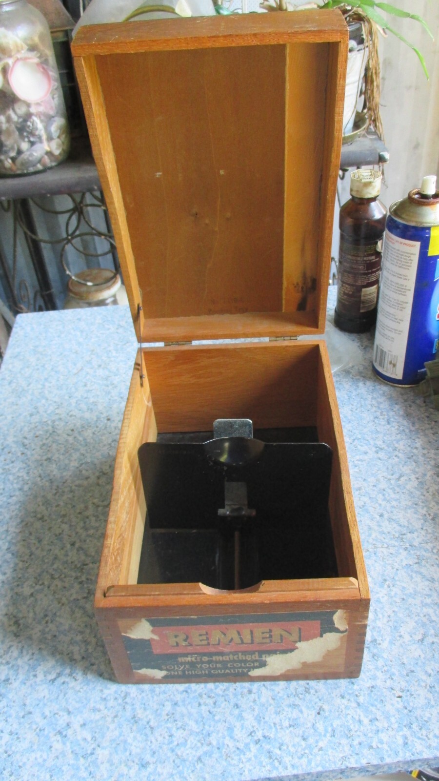 Vintage Globe Wernicke Wood Index Card File Box No 7410-C Peerless Tray