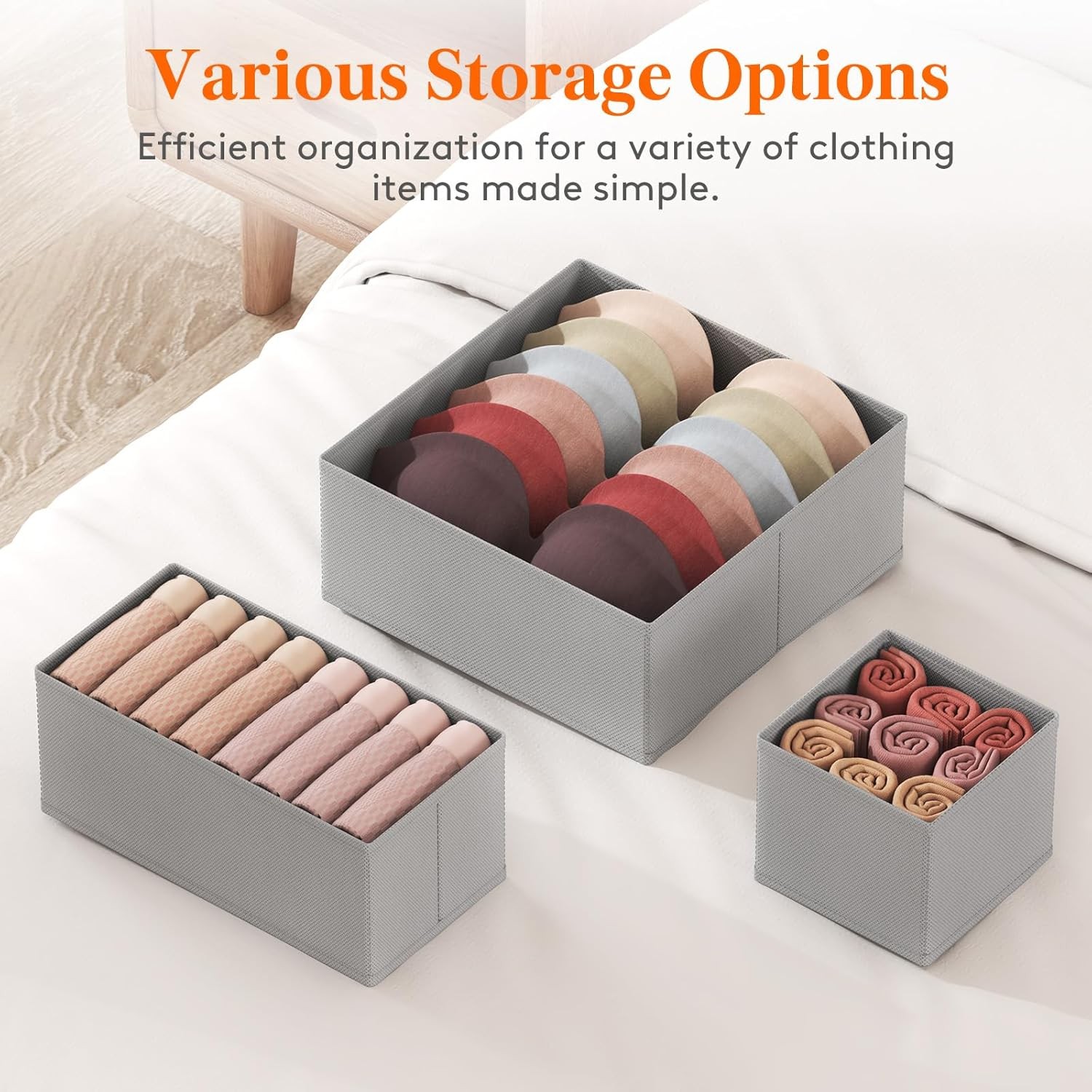 Lifewit Drawer Organizer 16 Pack Underwear Closet Dresser Dividers