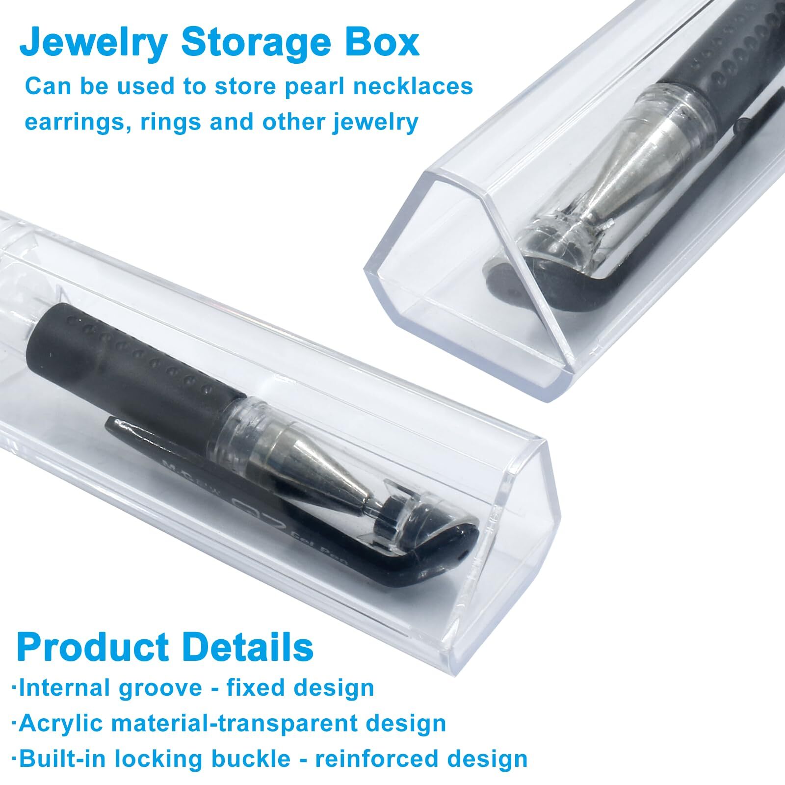 10 Pcs Clear Plastic Pen Case Reusable Empty Pen Gift Storage Container