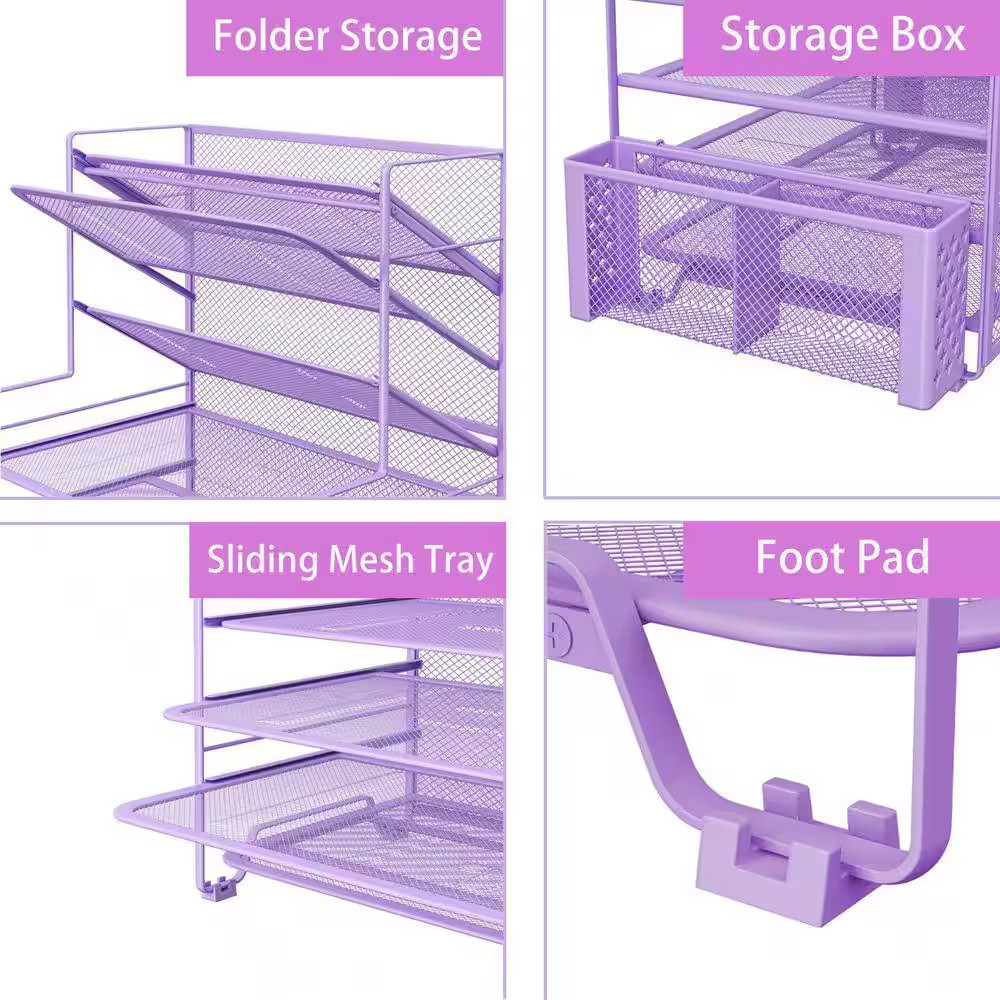16.75 in X 16.75 in 7 Tier Desk File Organizer, Letter Tray Paper Organizer and