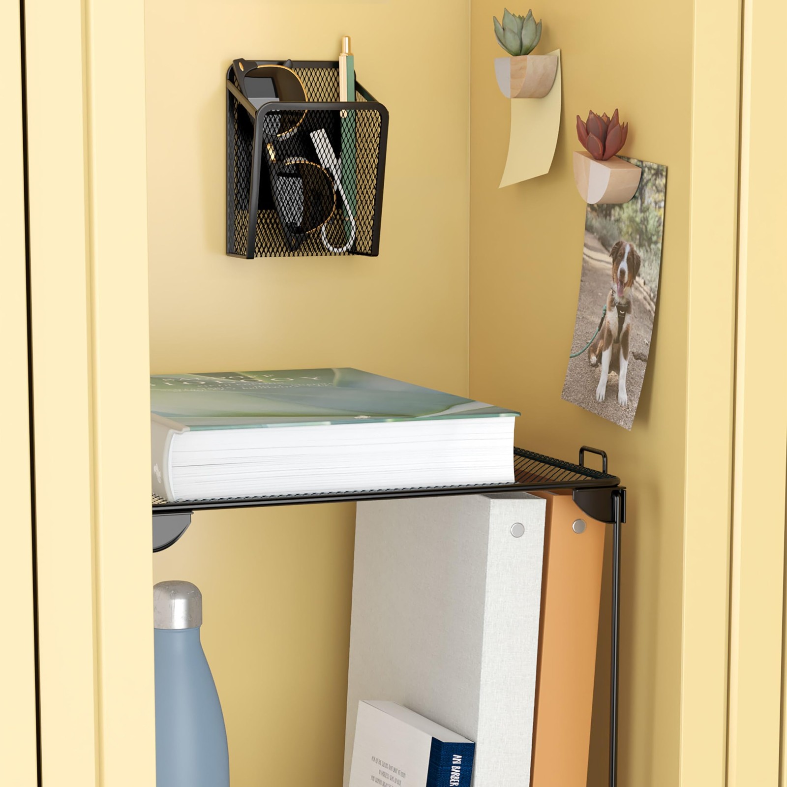 U Brands Black Mesh Locker Organization Kit Includes Magnetic Cup And Folding
