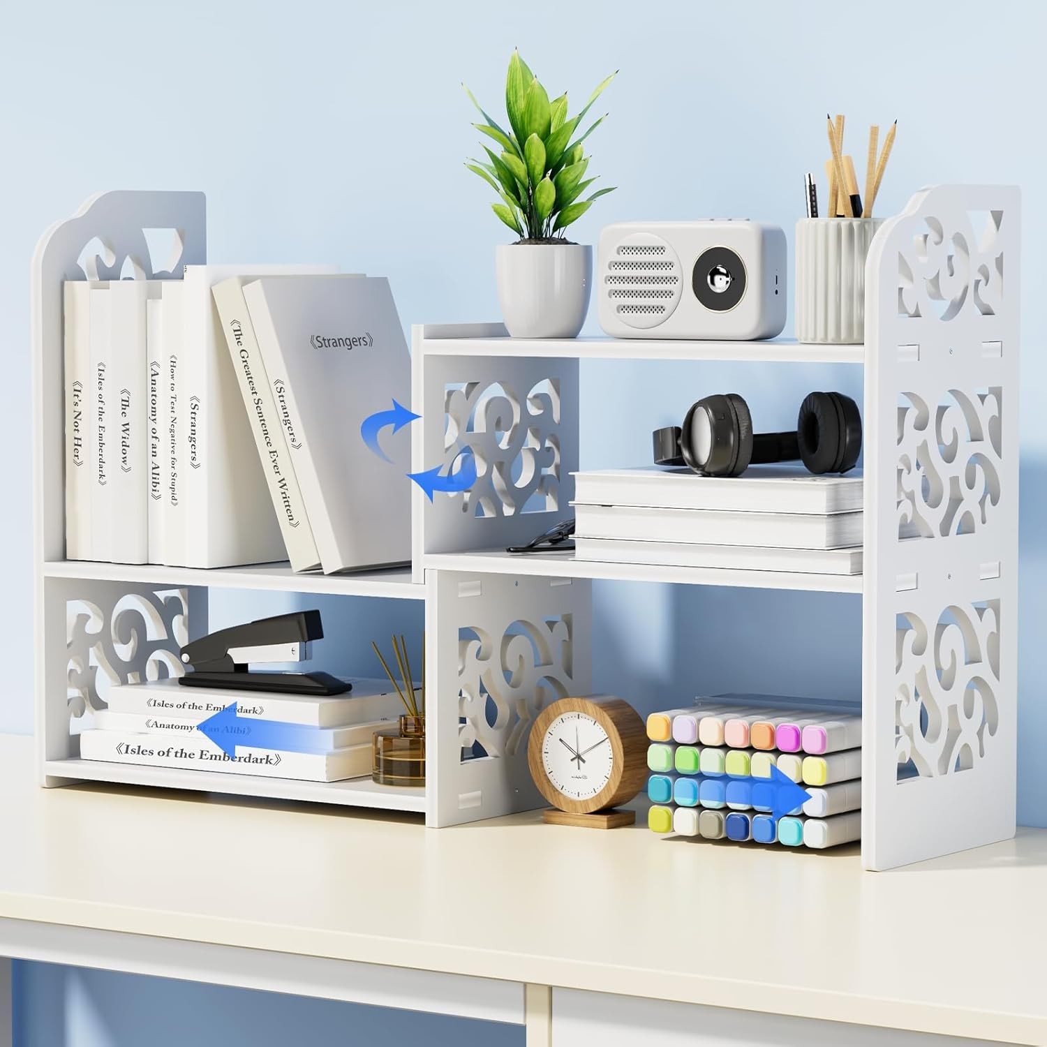 Space-Saving Adjustable Desk Shelf – Lightweight & Easy Assembly for Quick Setup