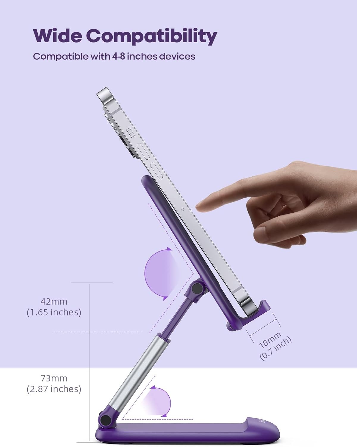 Lamicall Purple Phone Holder for Desk – Dark Cellphone