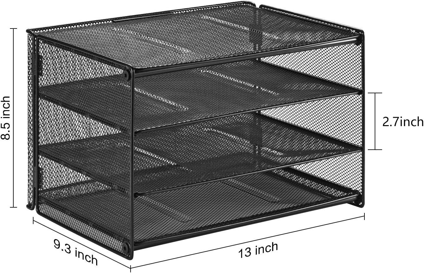 Paper Letter Tray, 3 Tier Desk File Organizer Paper Sorter Letter Shelf Rack,…