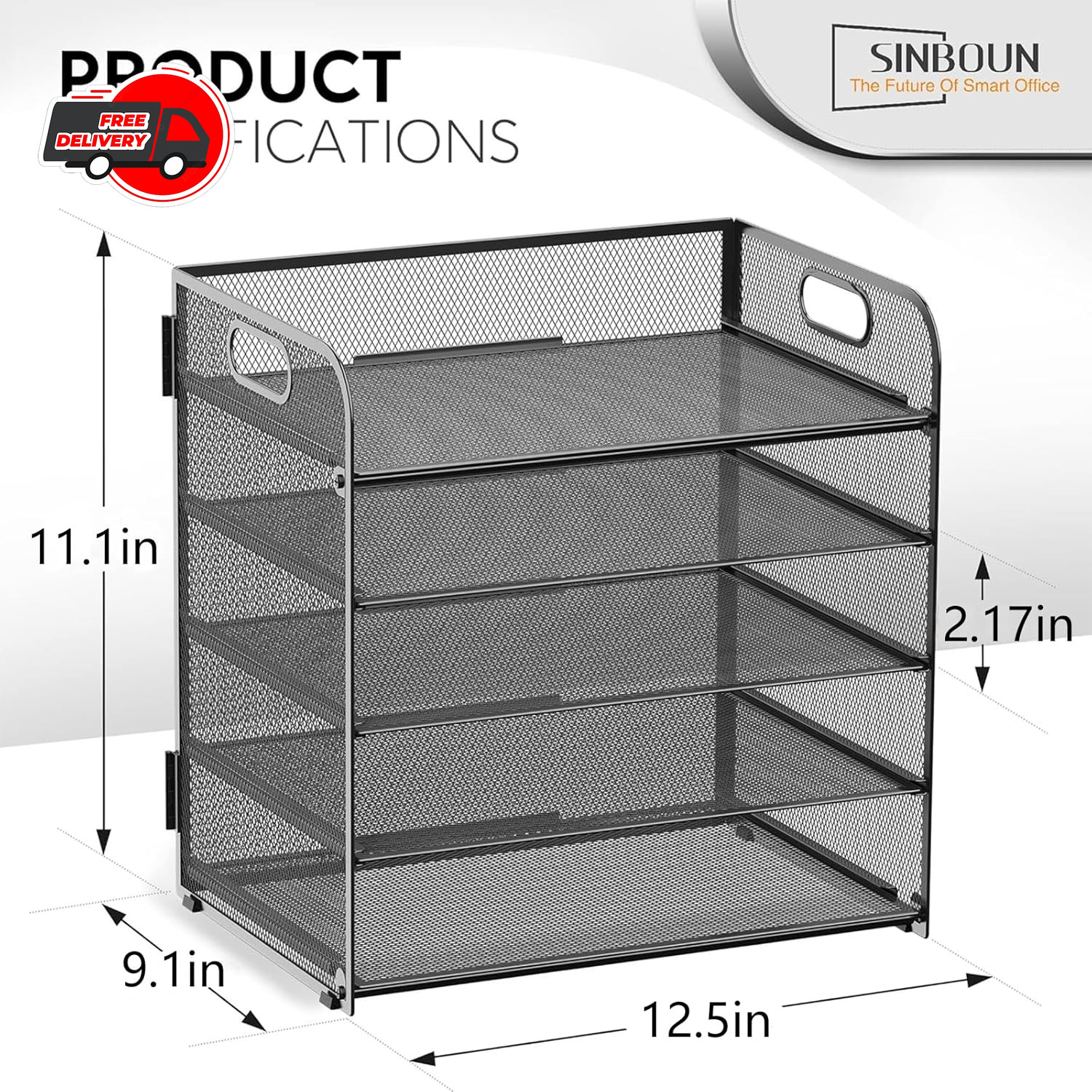 Letter Tray Paper Organizer 5-Tier Desk Organizer File Organizer Paper Holder wi