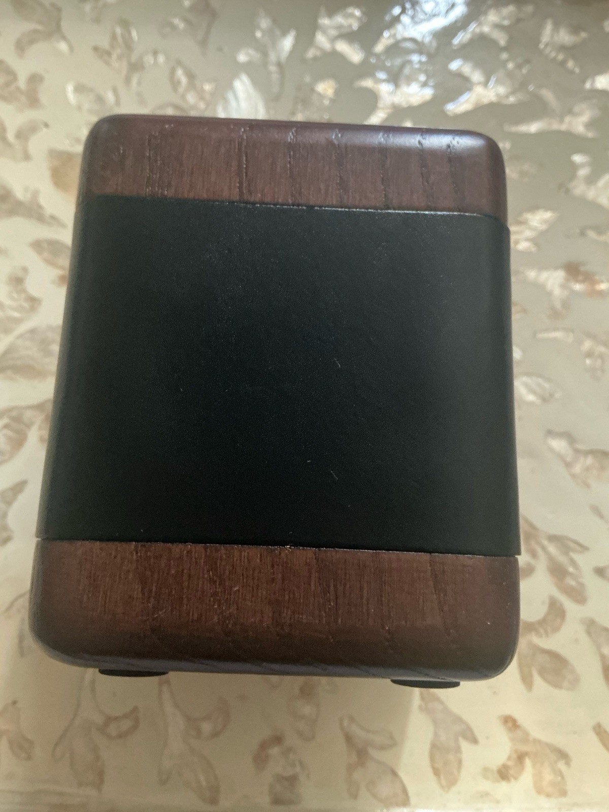 Dacasso Rosewood and Leather Pencil Cup Holder Organizer Executive Office Brown