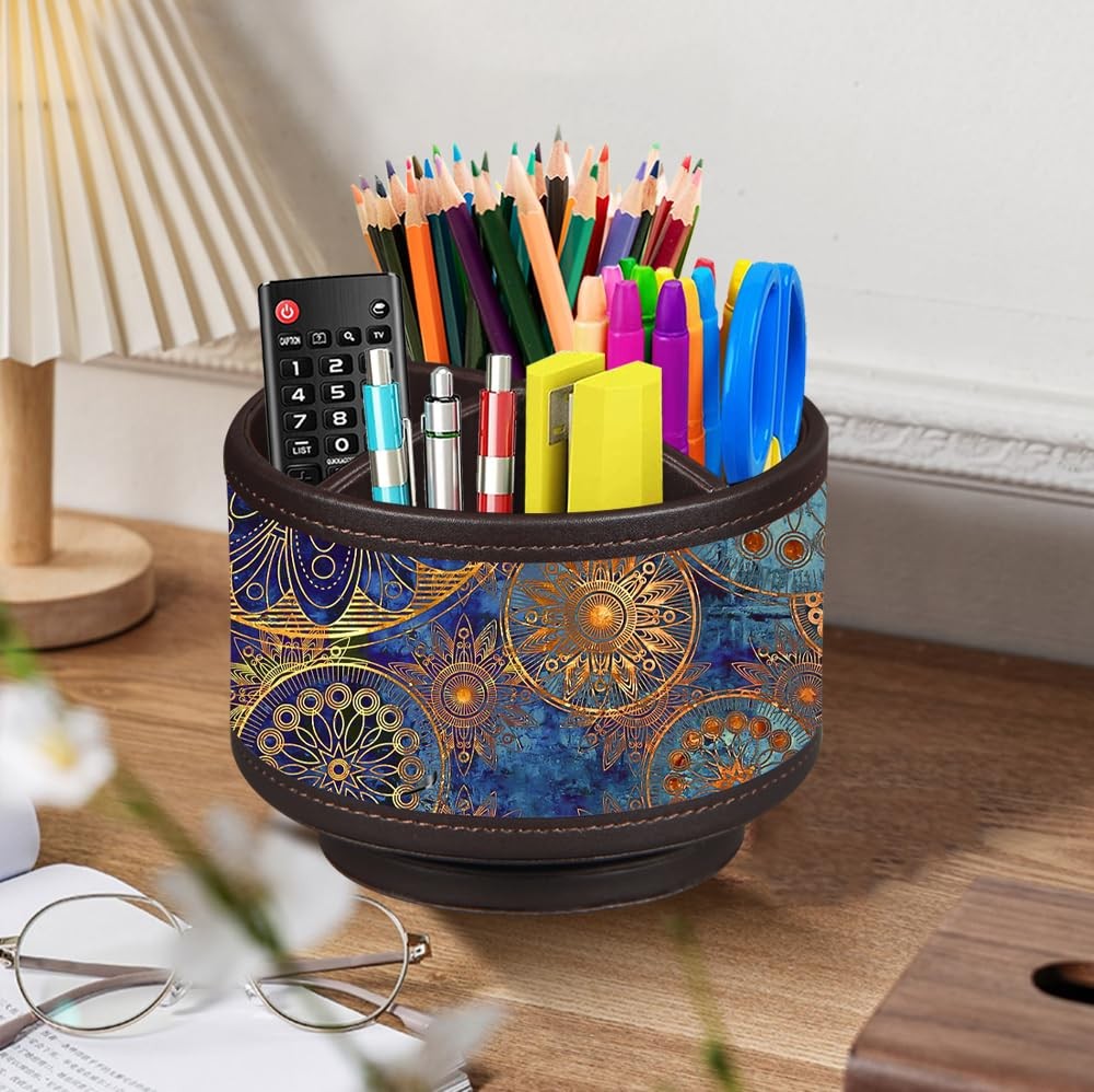 Pen Holder for Desk Organizers and Accessories, 360 Swivel TV Remote Control …