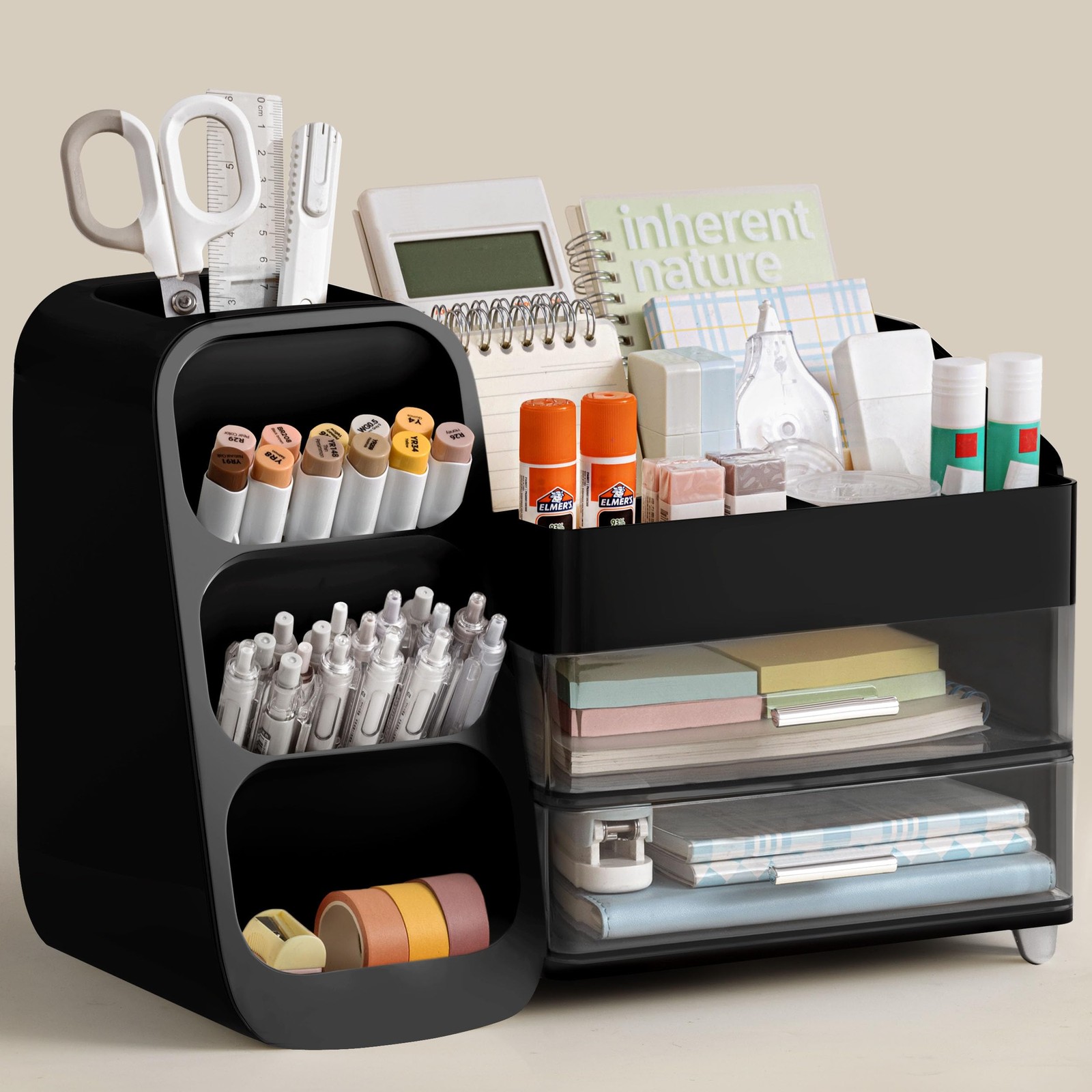 HBlife Desk Organizer with Pen Pencil Holder for Desk, Black