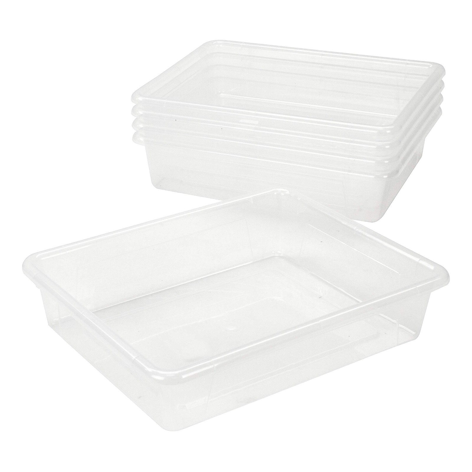 Storex Letter Size Deep Storage Bin For Classroom Office And Home Transparent