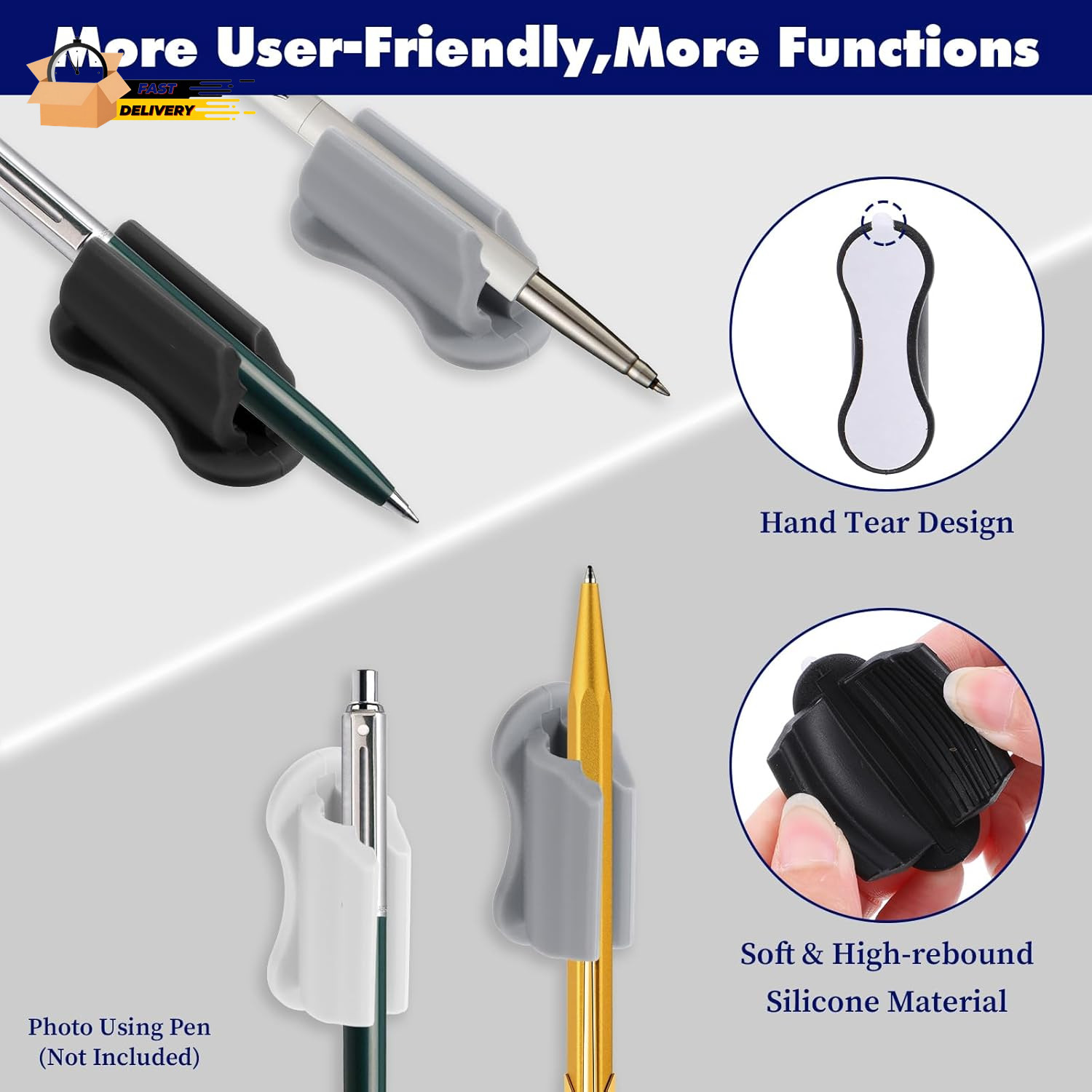 6 Pcs Pen Holder for Wall, Adhesive Sticky Silicone Pencil Holder For