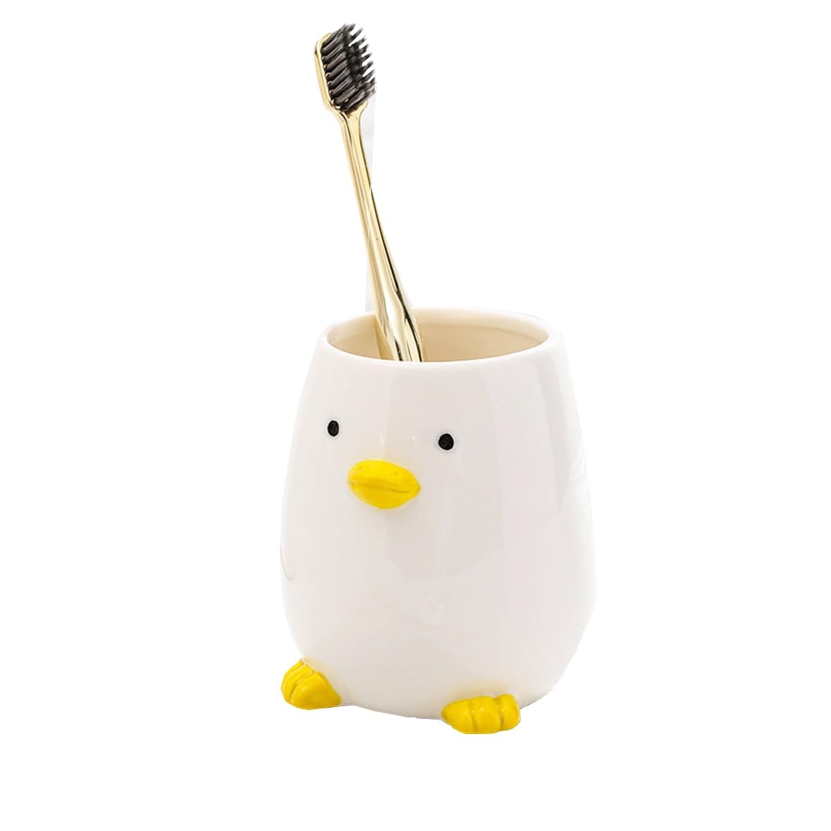 Ceramic Duck Toothbrush Cup for Kid Pencil Holder for Desk Cute Duck Makeup B…