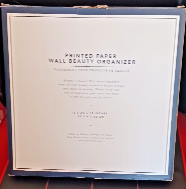 Pottery Barn Dorm Printed Paper Wall Beauty Organizer Hanging Storage New