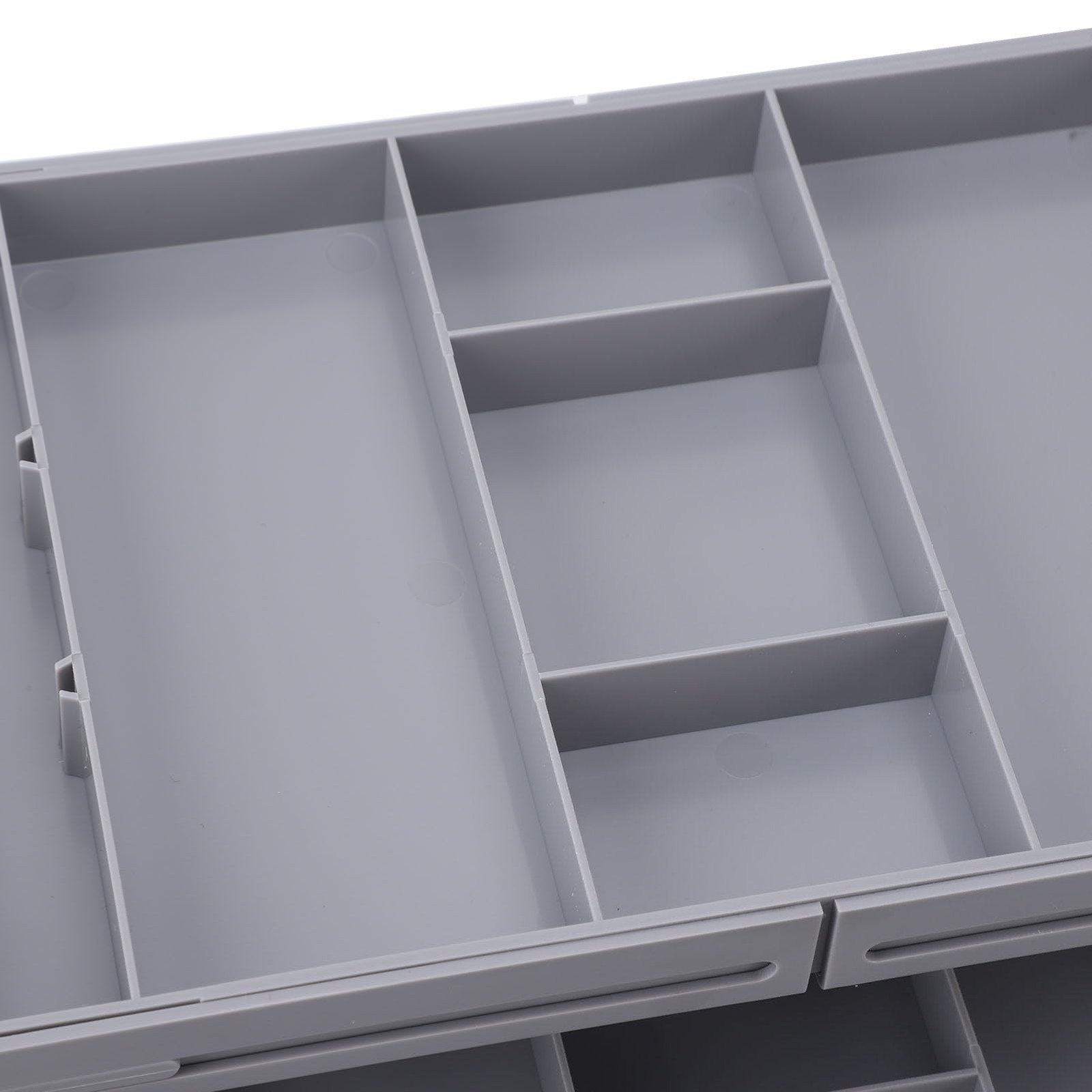 Fockety Drawer Organizer, Multi Level Collapsible 3 Layers, Grey
