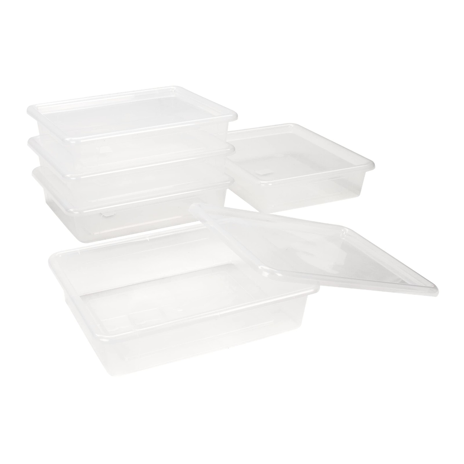 Storex Letter Size Deep Storage Bin For Classroom Office And Home Transparent