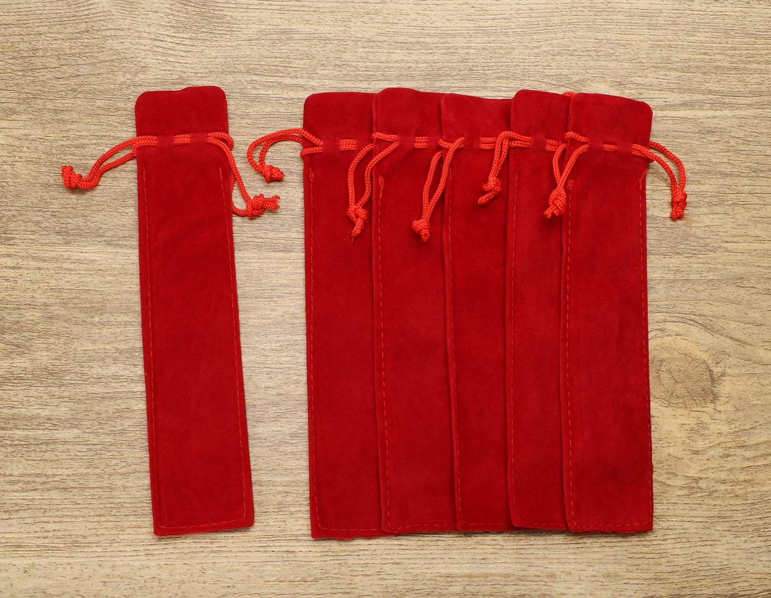 6.9×1.4 Inch Velvet Drawstring Pen Pouch Bag Single Suede Pen Sleeve Holder S…