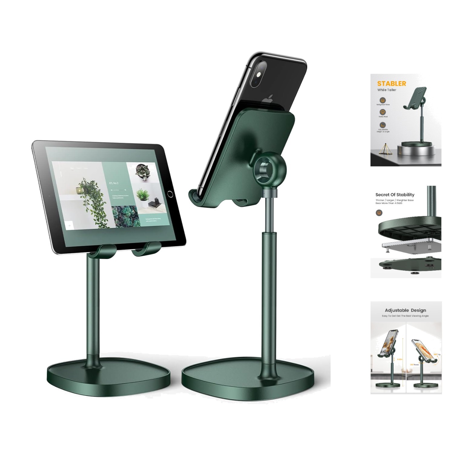Sleek Green Adjustable Phone Stand – Ergonomic Design for Ultimate Comfort