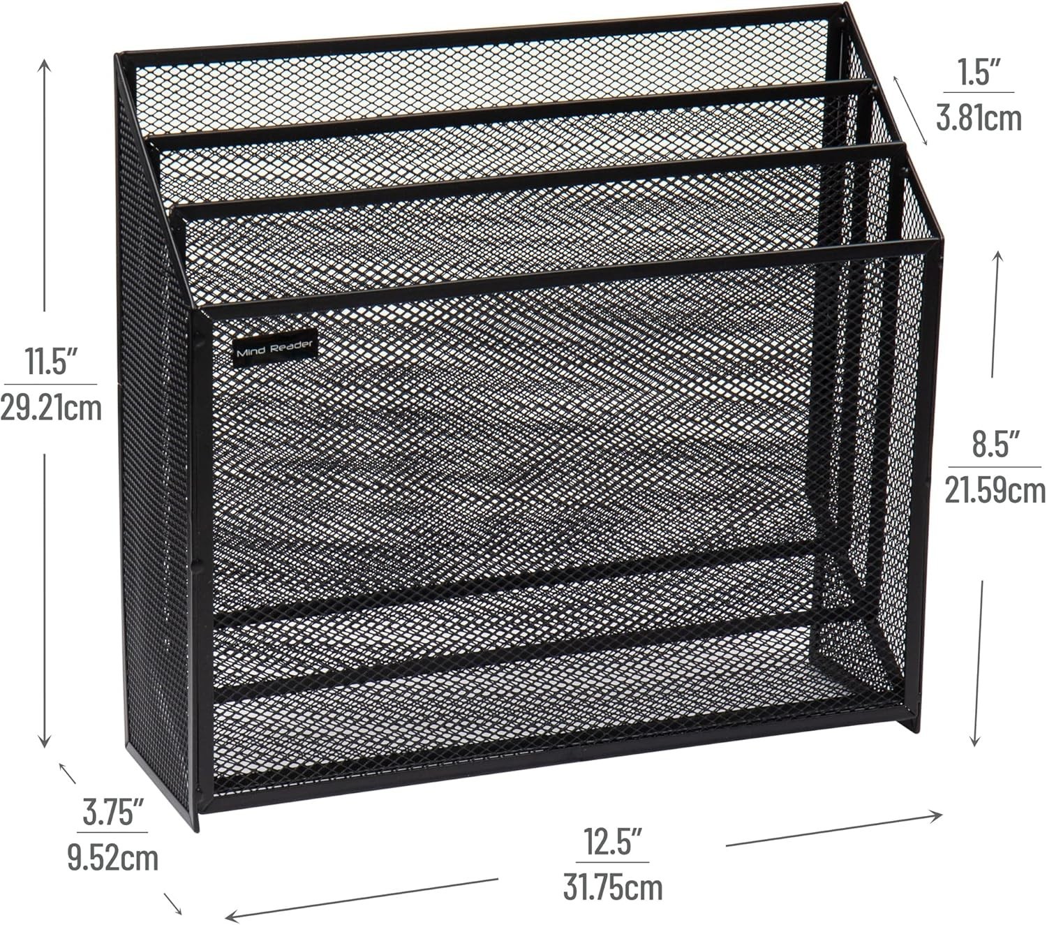 Sleek Lightweight Vertical File Storage – 13 lbs Capacity, 12.5″L x 3.75″W