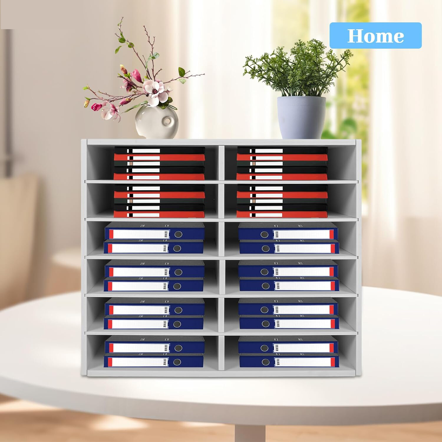 12-Compartment Literature Organizer – Durable File Sorter with Modern Design